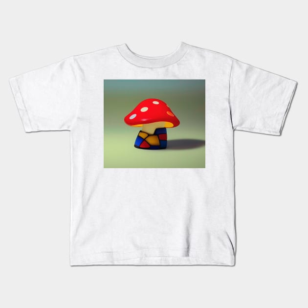 Mushroom Figurine Kids T-Shirt by Brian Free Artwork